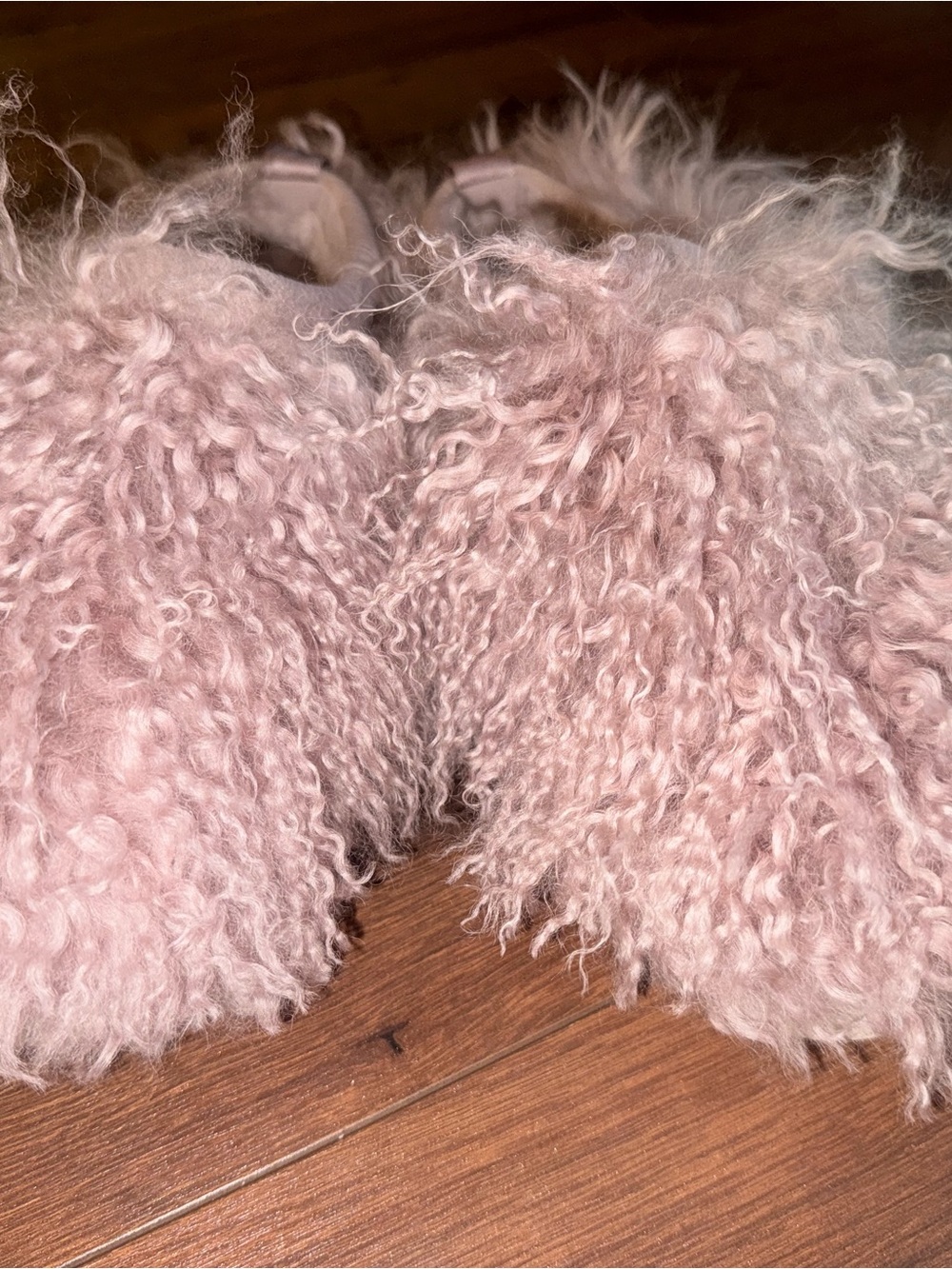 UGG Pink Curly Genuine Shearling Slipper